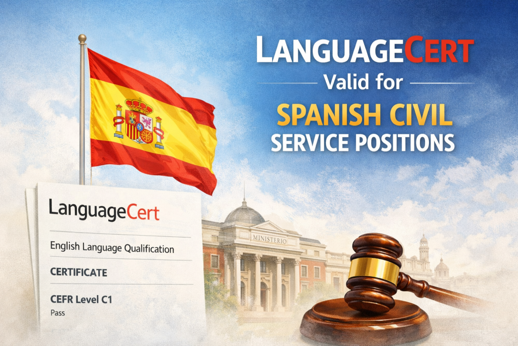 LanguageCert ahora es aceptado para más puestos de oposiciones.
